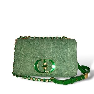 CHRISTIAN DIOR Denim Macrocannage Bag